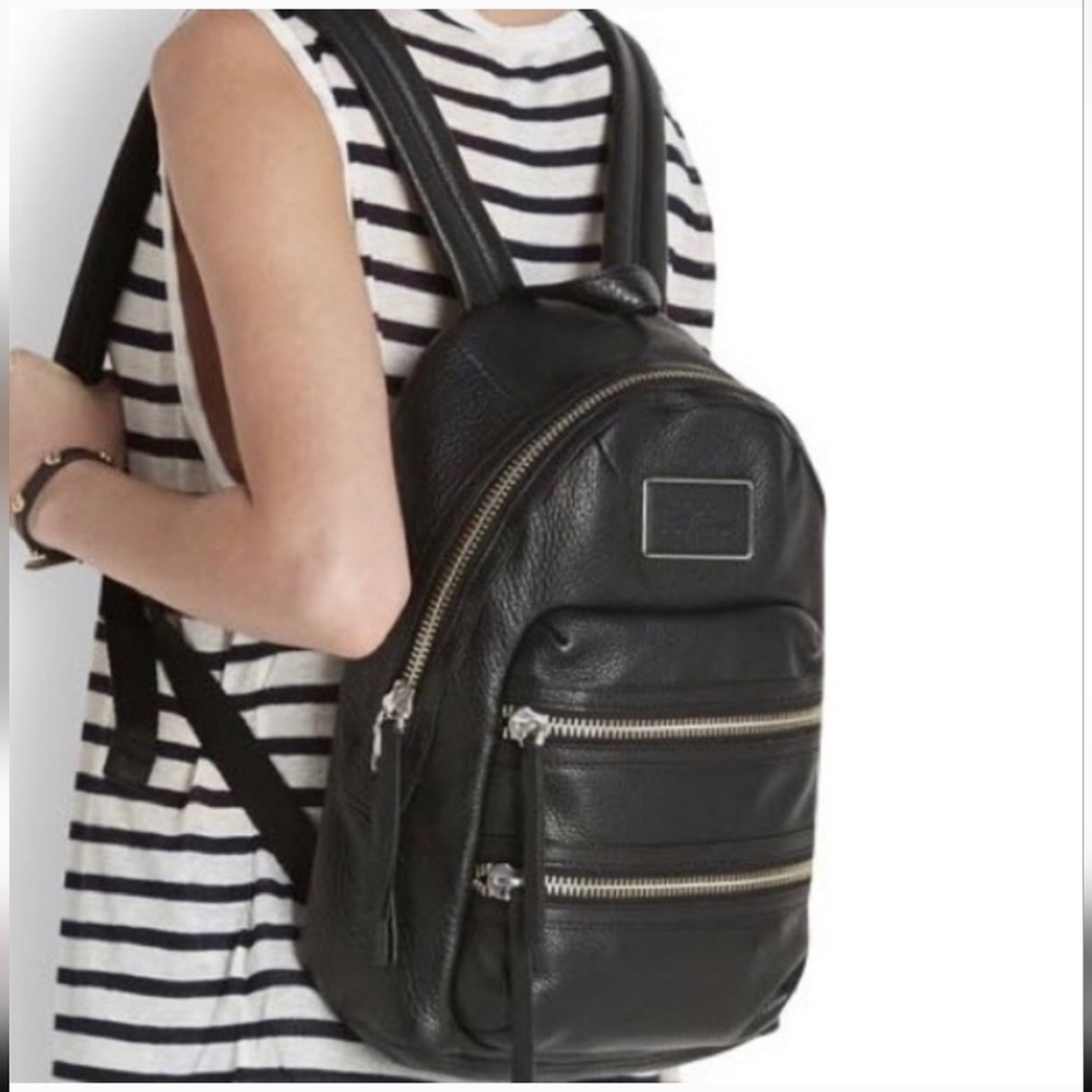 RARE, VINTAGE NWT Marc by Marc Jacobs Black Leather DOMO BIKER BACKPACK-$478 - Picture 2 of 14